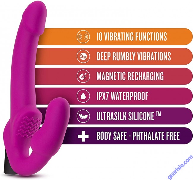 Blush Temptasia Estella Strapless Silicone Pink Dildo Vibrating Bullet