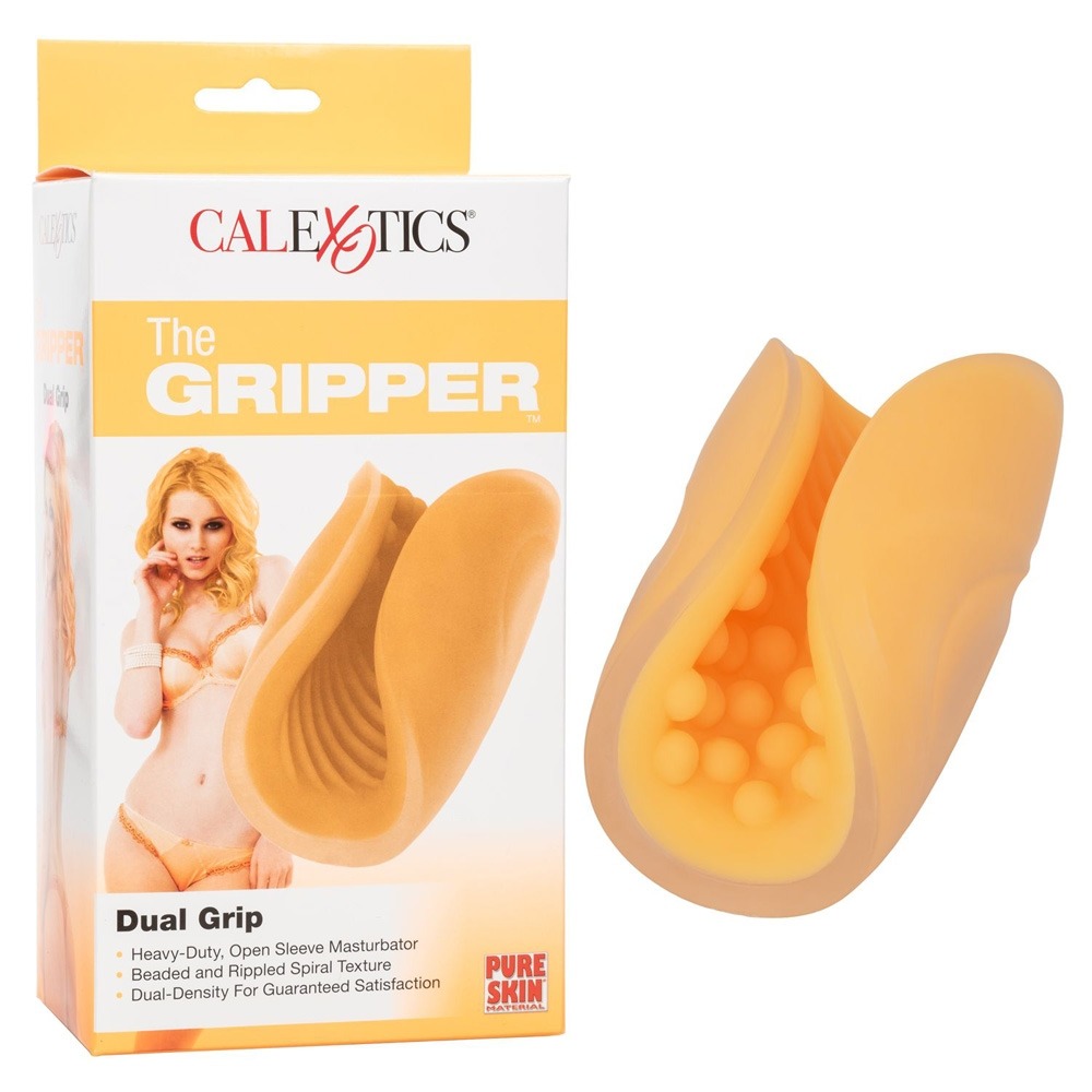 CalExotics The Gripper Dual Grip textured open sleeve masturbator