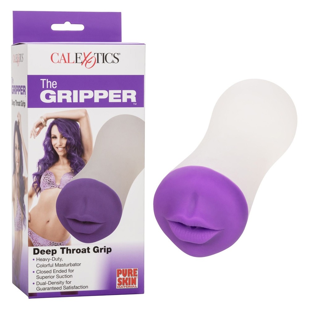 CalExotics The Gripper Deep Throat closed-ended purple masturbator in retail packaging