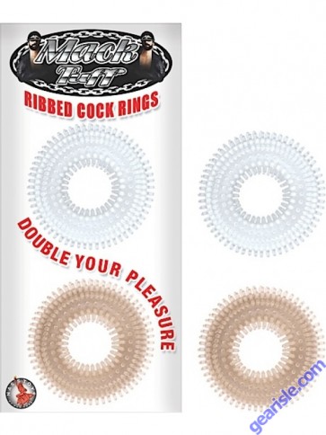 Ribbed Cock Rings 2 Pack Mack Tuff Ribbed Cock Rings 2 Pack Mack Tuff