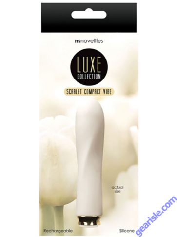 NS Luxe Compact Vibe Scarlet Ivory 4" Silicone Bullet Vibrator box