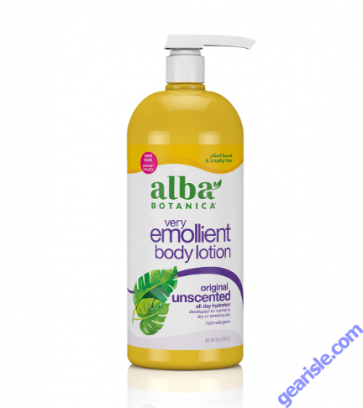 Very Emollient Unscented Original Body Lotion 32 Oz Alba Botanica front