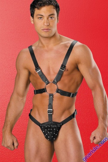 Leather Harness Studded Pouch 28-200