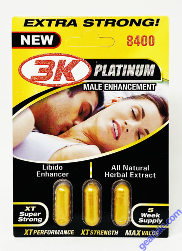 3 KO Gold XT Male Sexual Enhancer 2500mg Natural Herbal Extract One Pack