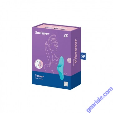 Satisfyer Finger Vibrator Teaser Light Blue Silicone Rechargeable box