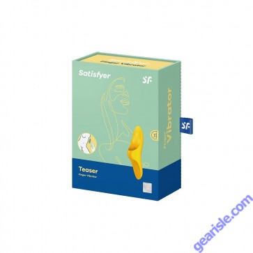 Satisfyer Teaser Dark Yellow Silicone Rechargeable Finger Vibrator box