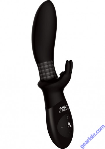 The Beaded Backdoor Rabbit Silicone Usb Rechargeable Dual Vibe Splashproof Black
