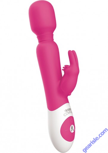 The Rabbit Wand Silicone Usb Rechargeable Dual Vibe Splashproof Hot Pink