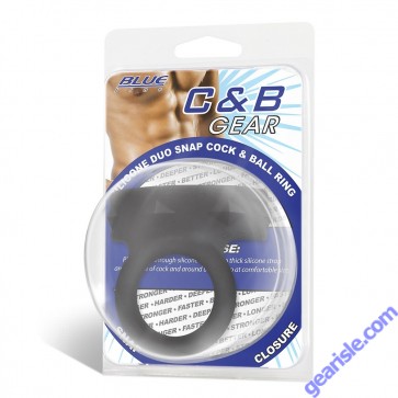 Blue Line Men Gear Silicone Duo Snap Cock & Ball Ring