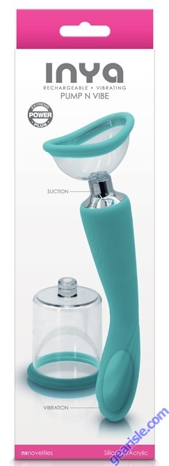 NS Inya Pump N Vibe Teal Rechargeable Dual Function Vibrator box