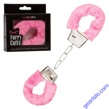CalExotics Playful Furry Cuffs Pink Soft Faux Furr box