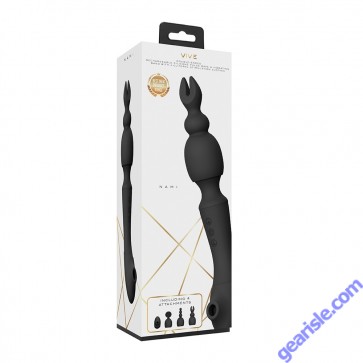 Shots Toys Nami Black Massage Wand Silicone Vibrator box