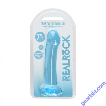 Shots Toys Dildo Non Realistic Pink 6.7" Crystal Blue Suction Cup box