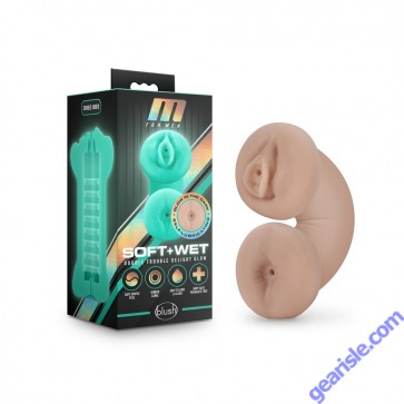Blush M For Men Soft Wet Double Trouble Delight Glow In Dark Vanilla box