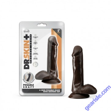 Blush Dr. Skin Plus 6" Posable Dildo Realistic Balls Chocolate box