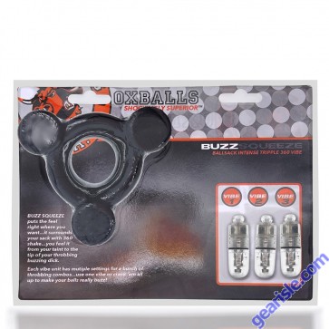 Oxballs Buzz Squeeze Ballstretcher Black Tripple 360 Vibe box Oxballs Buzz Squeeze Ballstretcher Black Tripple 360 Vibe box