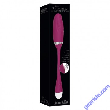 Adam & Eve's Thumping Love Button Rechargeable Silicone Vibrator box