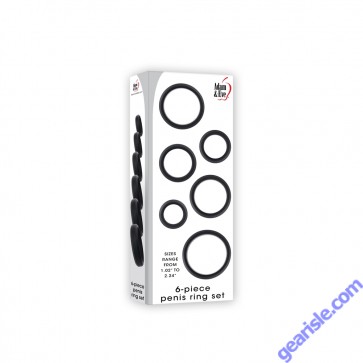 Adam & Eve 6 Piece Stretchy Silicone Waterproof Cock Ring Set box