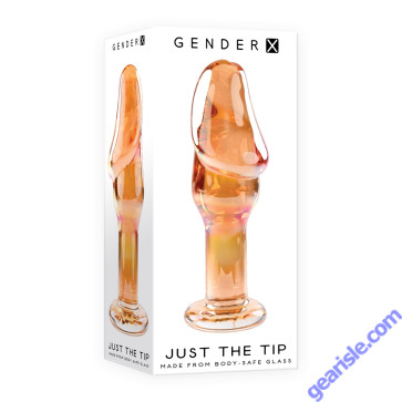Gender X Just The Tip Glass Crowned Dead Slim Shaft Plug Dildo box