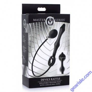 Master Series Devils Rattle Inflatable Silicone Anal Plug Cock Ring box