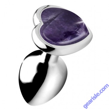 Anal Plug Booty Sparks Gemstones Amethyst Small Heart Shaped side