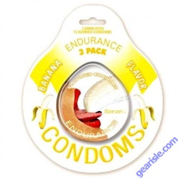 Endurance 3 Pack of Flavored Lubricated Condoms in Banana