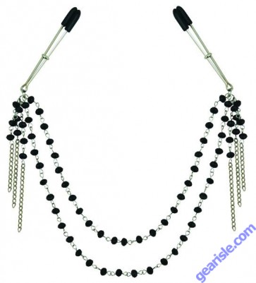 Midnight Black Jeweled Nipple Clips