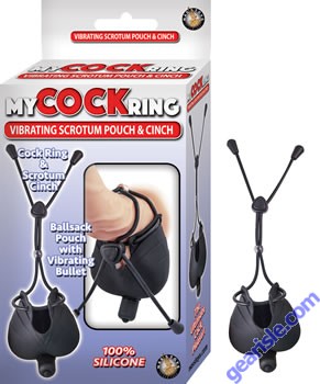 Vibrating Cock Ring and Scrotum Cinch Silicone