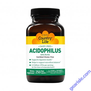 Country Life Dairy-Free Acidophilus 250 capsules bottle