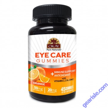 OKAY Gummies Eye Care 45 Count Orange Flavor Immune Support bottle