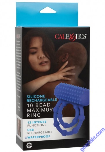 CalExotics Silicone Rechargeable 10 Bead Maximus Cock Ring box