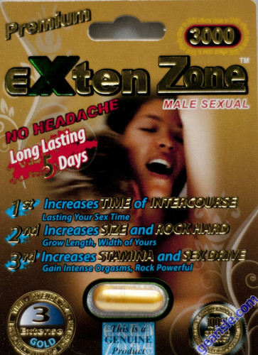 EXten Zone Premium Gold 3000 Male Sexual Enhancer Long Lasting 5 Days