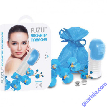 Fuzu Fingertip Massager Vibrating Blue 100% Silicone