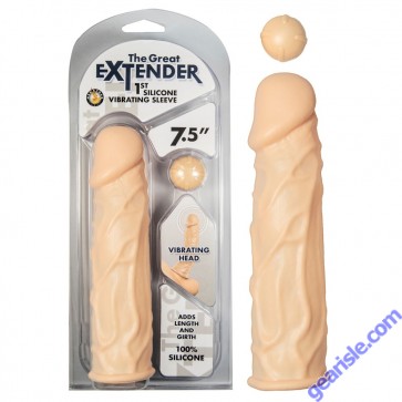 The Great Extender 1st Silicone Vibrating Sleeve 7.5 Flesh