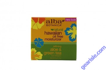 Hawaiian Oil Free Moisturizer Aloe Green Tea 3 oz Alba Botanica box Hawaiian Oil Free Moisturizer Aloe Green Tea 3 oz Alba Botanica box
