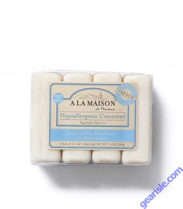 A La Maison Moisturizing Hypoallergenic Unscented Bar Soap front