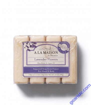 A La Maison Moisturizing Lavender Flower Hand Bar Soap 4 Ct 3.5 Oz front