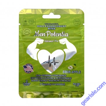 Men Potentia Advance Pro Male Enhancement Bites with Ashwagandha and Sour Apple for peak performance.