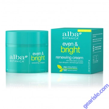 Even and Bright Renewing Night Cream 2 Oz Alba Botanica box