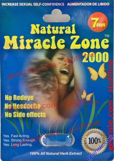 Natural Miracle Zone 2000 Blue 7 Days Supplement Sexual Enhancer Pill for Men by Joyco LA Inc