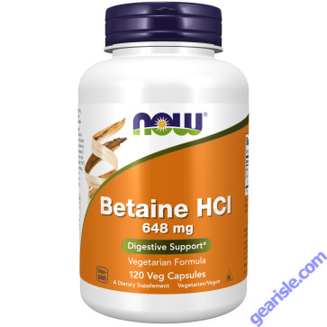 NOW Foods Betaine HCl 648mg 120 Veg Capsules