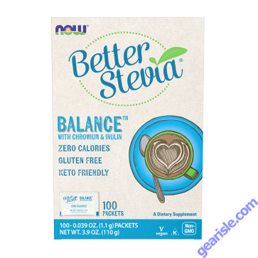 NOW Foods BetterStevia Balance with Chromium & Inulin 100 Packets