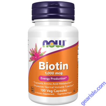NOW Foods Biotin Vitamin B7 1000mcg 100 Veg Capsules