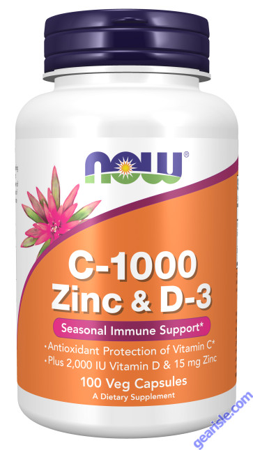 NOW Foods C-1000 Zinc & D-3 100 Veg Capsules