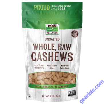 NOW Foods Cashews Whole Raw & Unsalted 10 oz