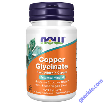 NOW Foods Copper Glycinate 120 Tablets