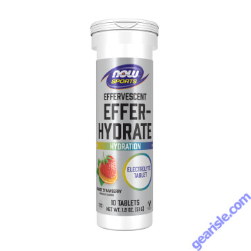 NOW Foods Effer-Hydrate Electrolyte Tablets Orange Strawberry 10 Tabs