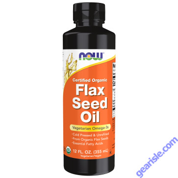 NOW Foods Flax Seed Oil Liquid Organic 12 fl oz