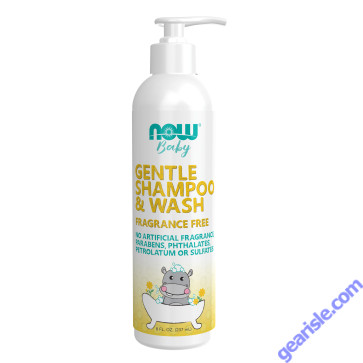 NOW Foods Gentle Baby Shampoo & Wash Fragrance Free 8 fl oz