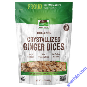 NOW Foods Ginger Dices Crystallized & Organic 16 oz.